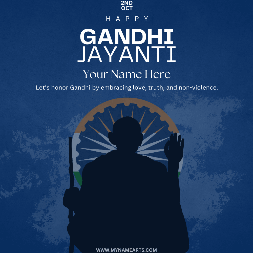 Gandhi Jayanti Post Images With Your Name Online