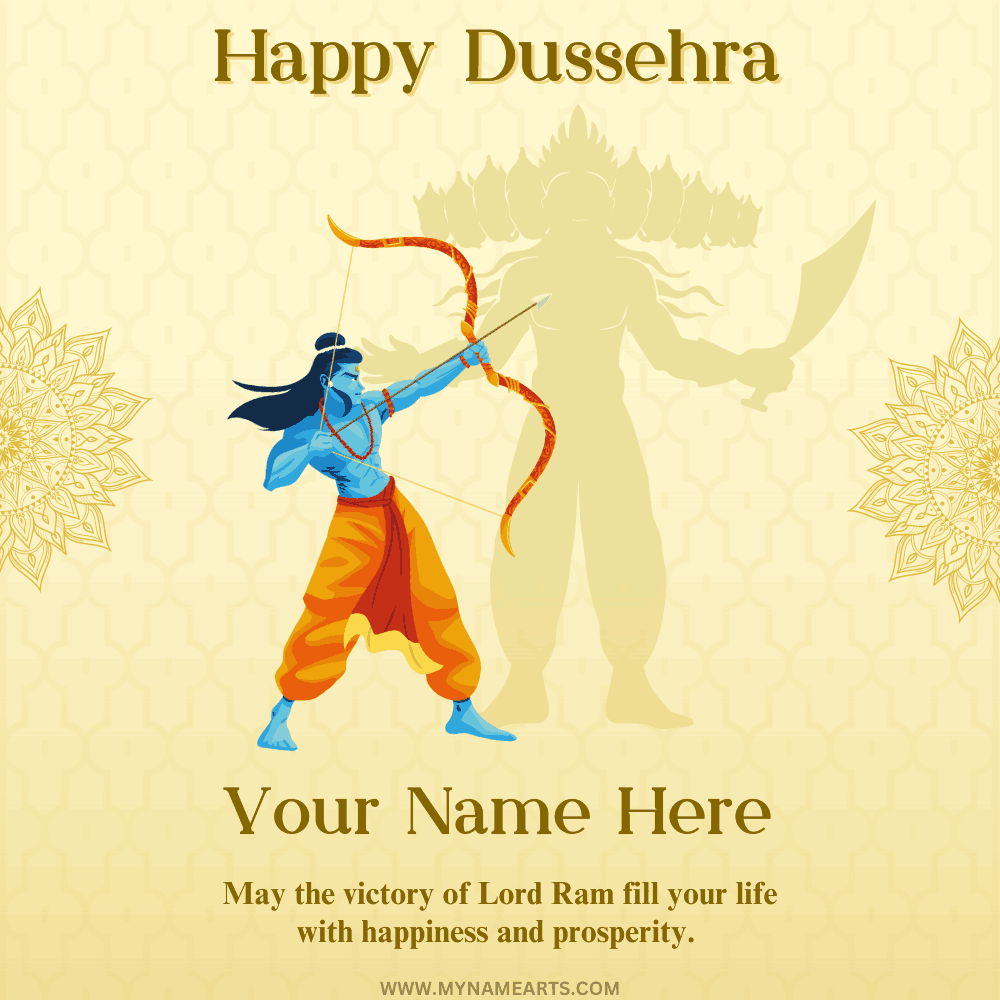 Happy Dussehra Wishe Greetings With Your Name