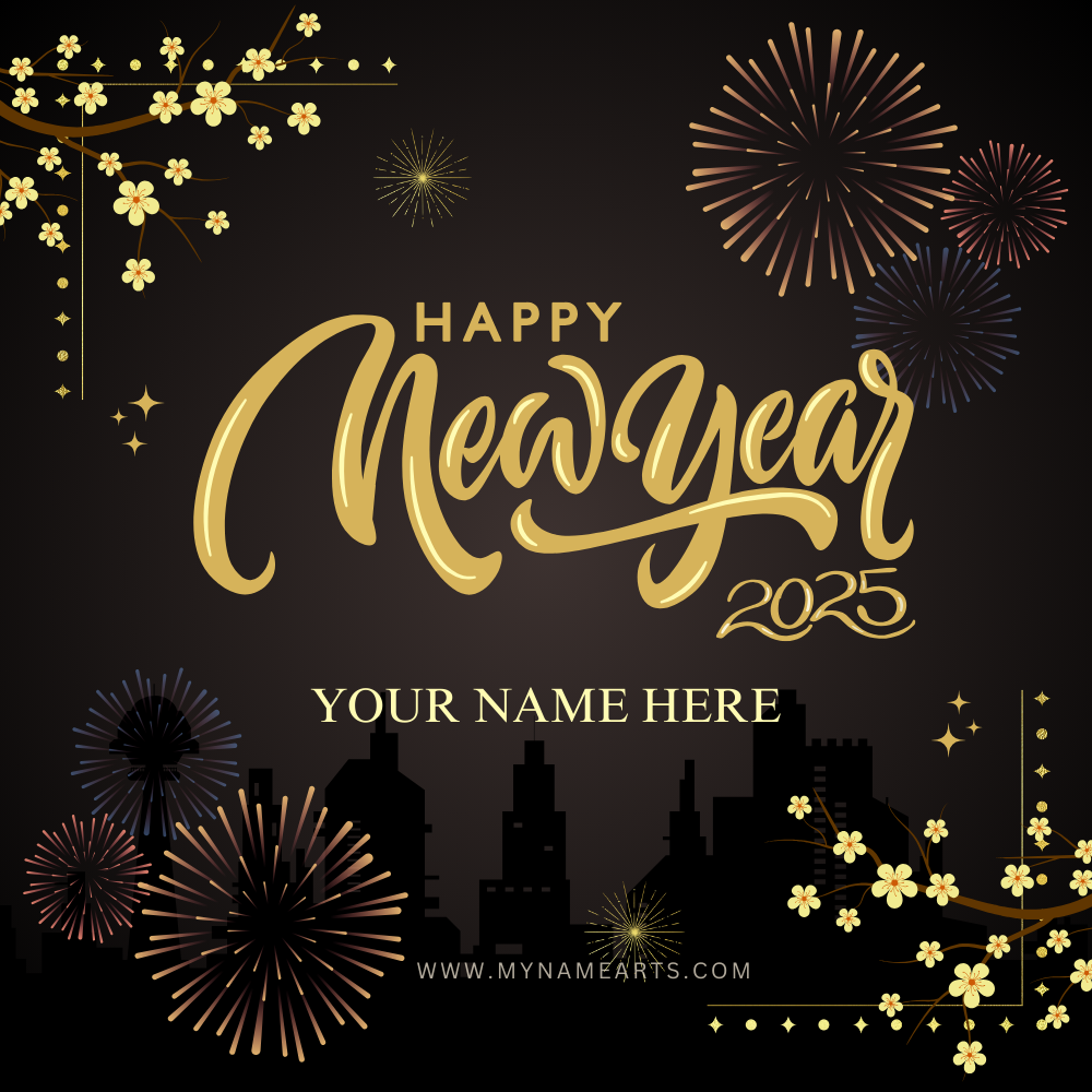 Create New Year Wishing Card with Your Name Online – Free