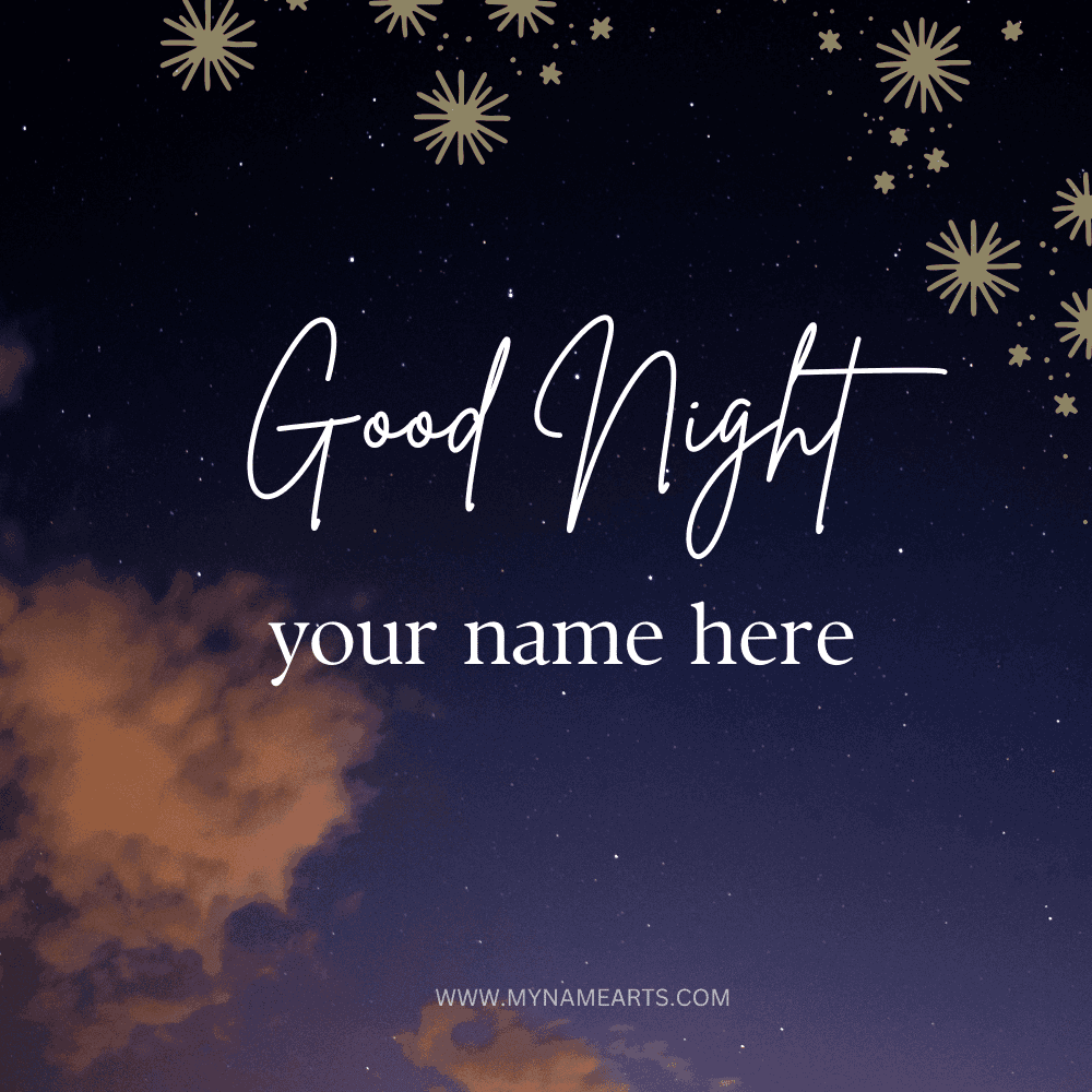 Good Night Wishes Card with Your Name – Free Online Creation