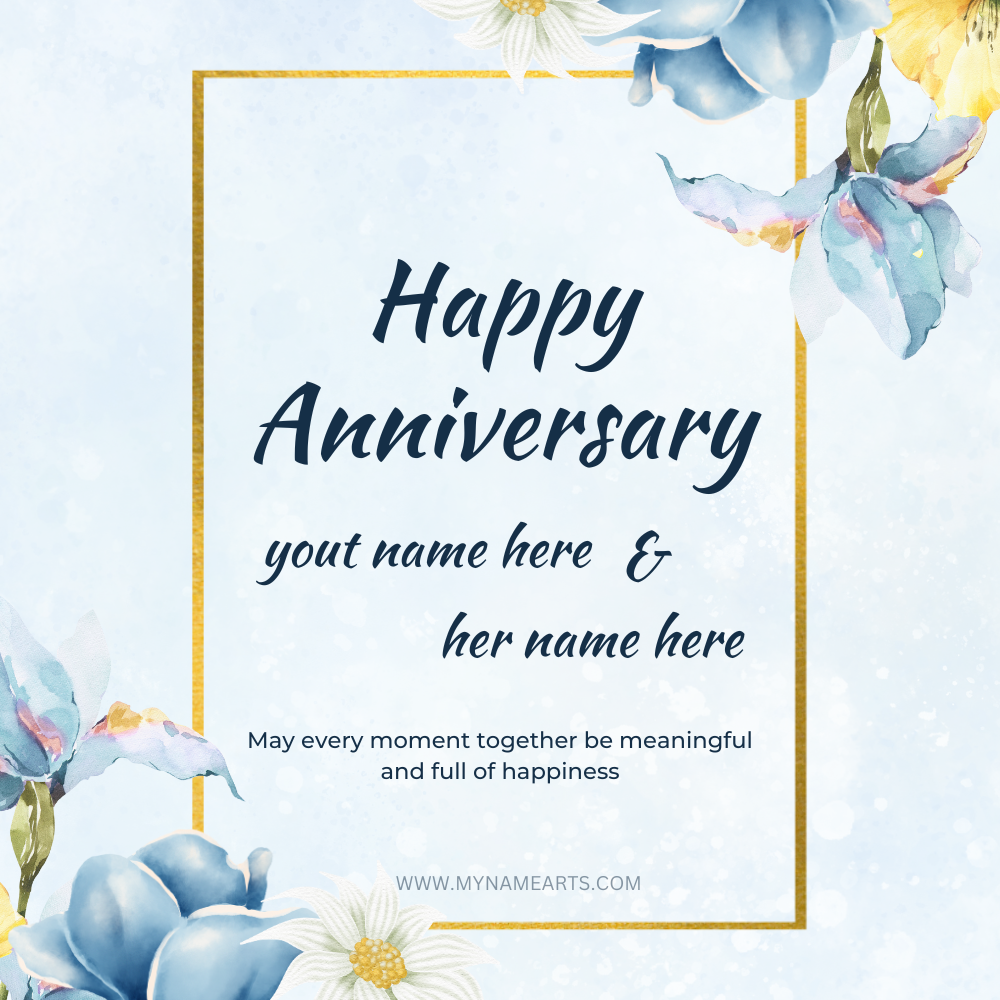 Happy Anniversary Card Online With Your Name – Free Customization