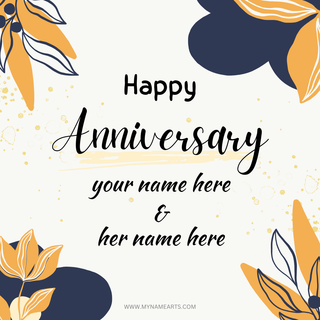 Anniversary Wishing Card With Your Name - Free Online Creation