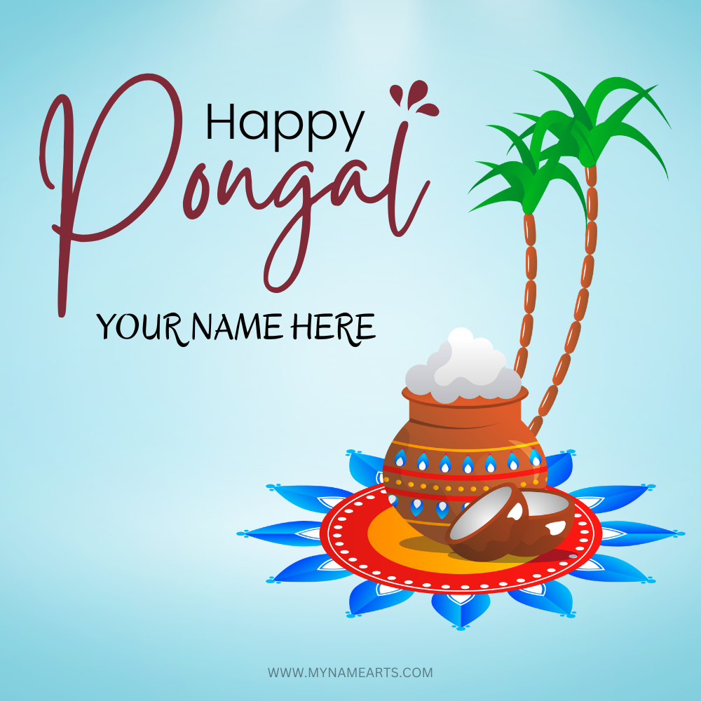 Send Love with Pongal Greeting Cards With Your Name Online – Free Download