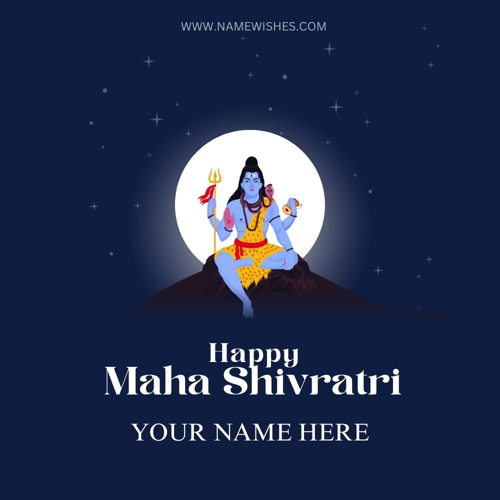 Maha Shivaratri Wishes Card with Your Name Free Download