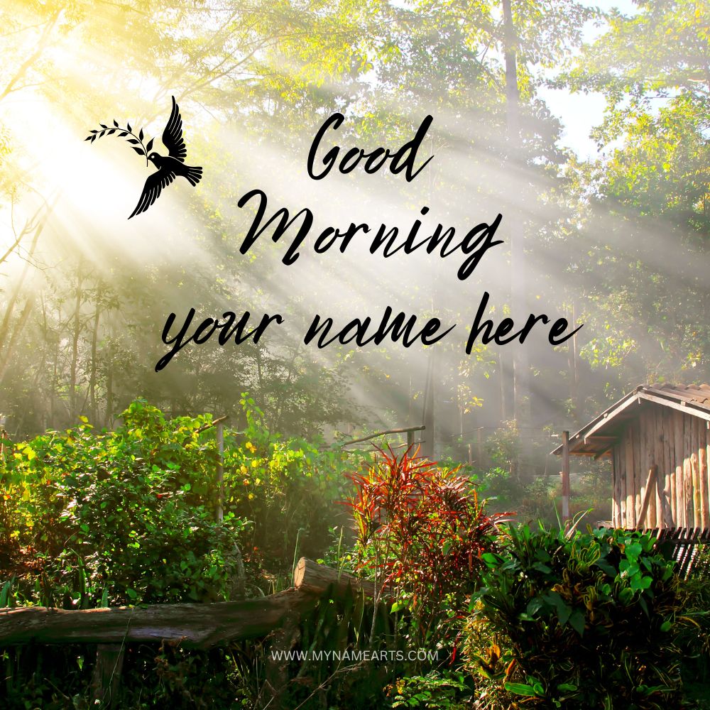 Good Morning Wishes Card with Your Name Free Download