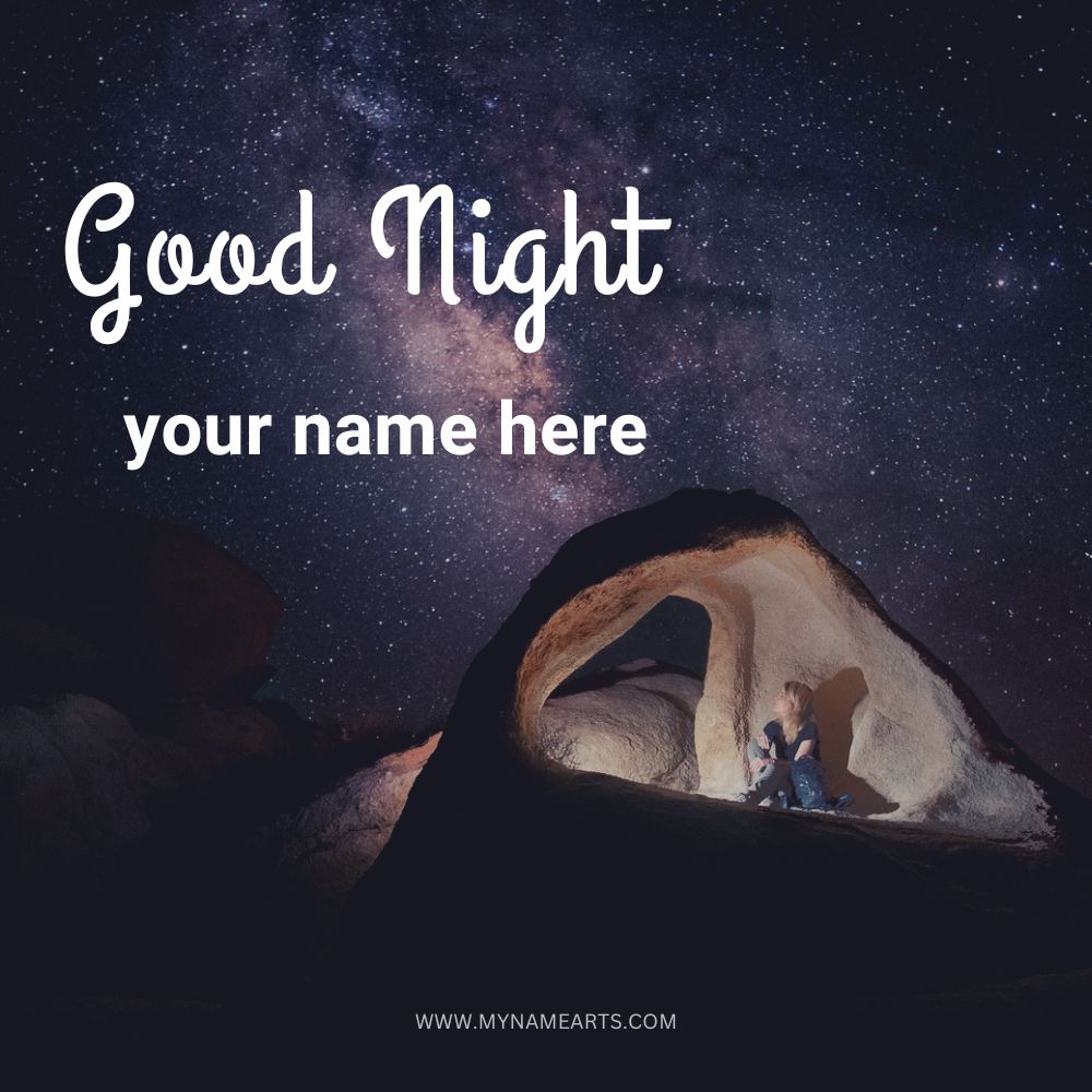 Good Night Card with Your Name Free Online Creation