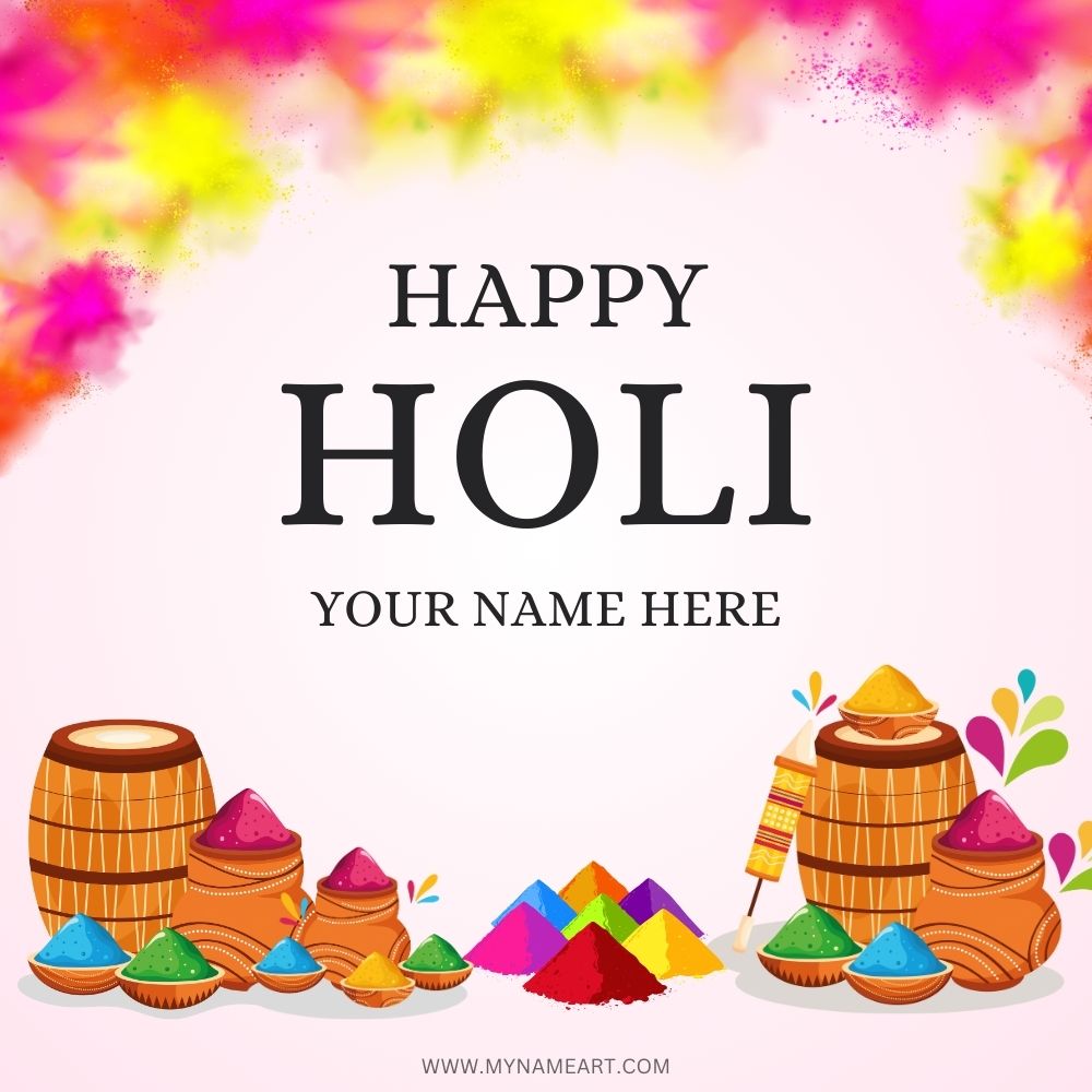 holi card with name