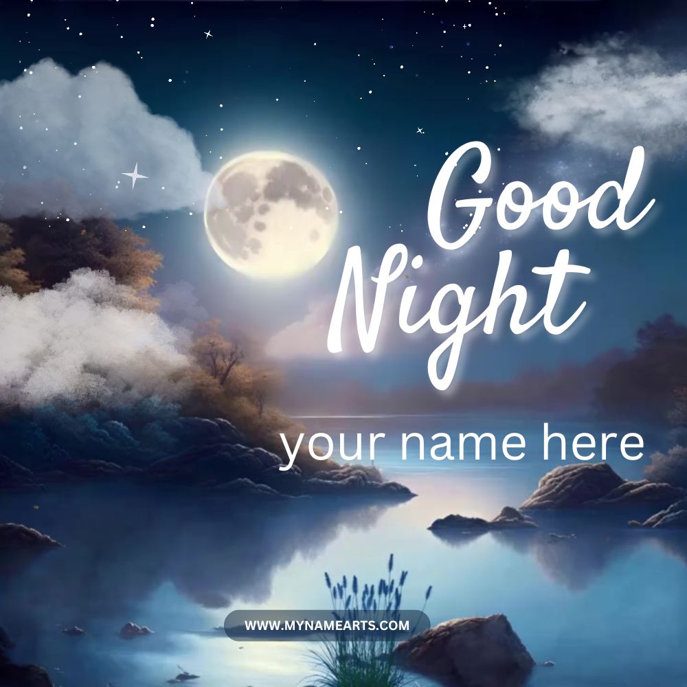 Good Night Card with Your Name – Free Night Wishes Online