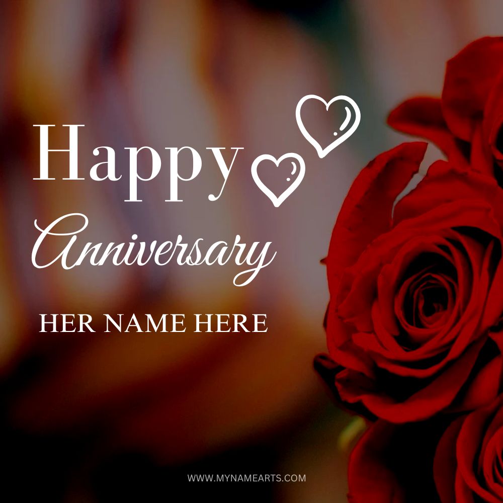 Happy Anniversary Card with Your Name Free Online