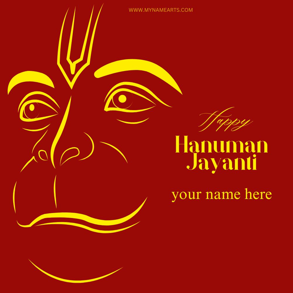 Hanuman Jayanti Card with Your Name Free Online Download