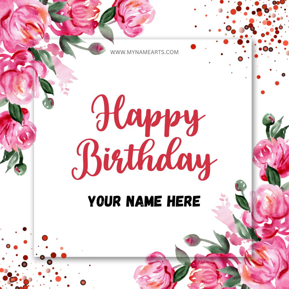 Happy Birthday Card with Your Name Free Online Wishes