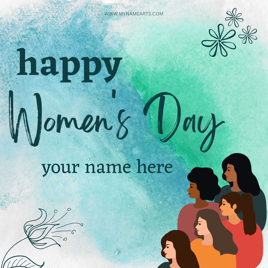 Women’s Day Card with Your Name Free Online Wishes