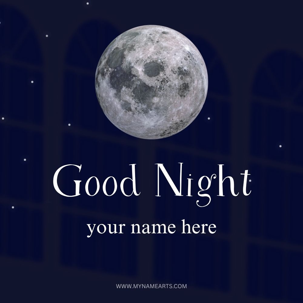 Good Night Card with Your Name Free Online Download