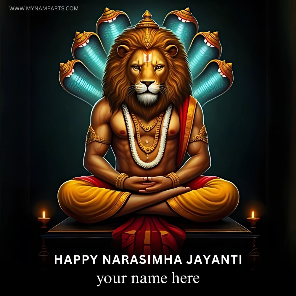 Narasimha Jayanti card with your name free download