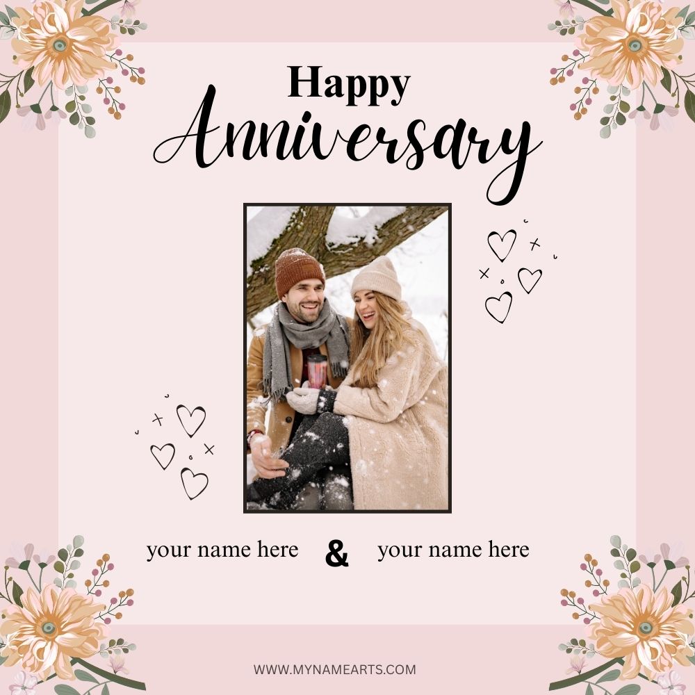 Happy anniversary card with your name free online