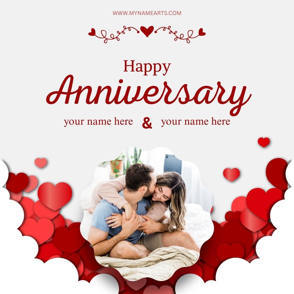 Happy Anniversary Card with Your Name Free Online