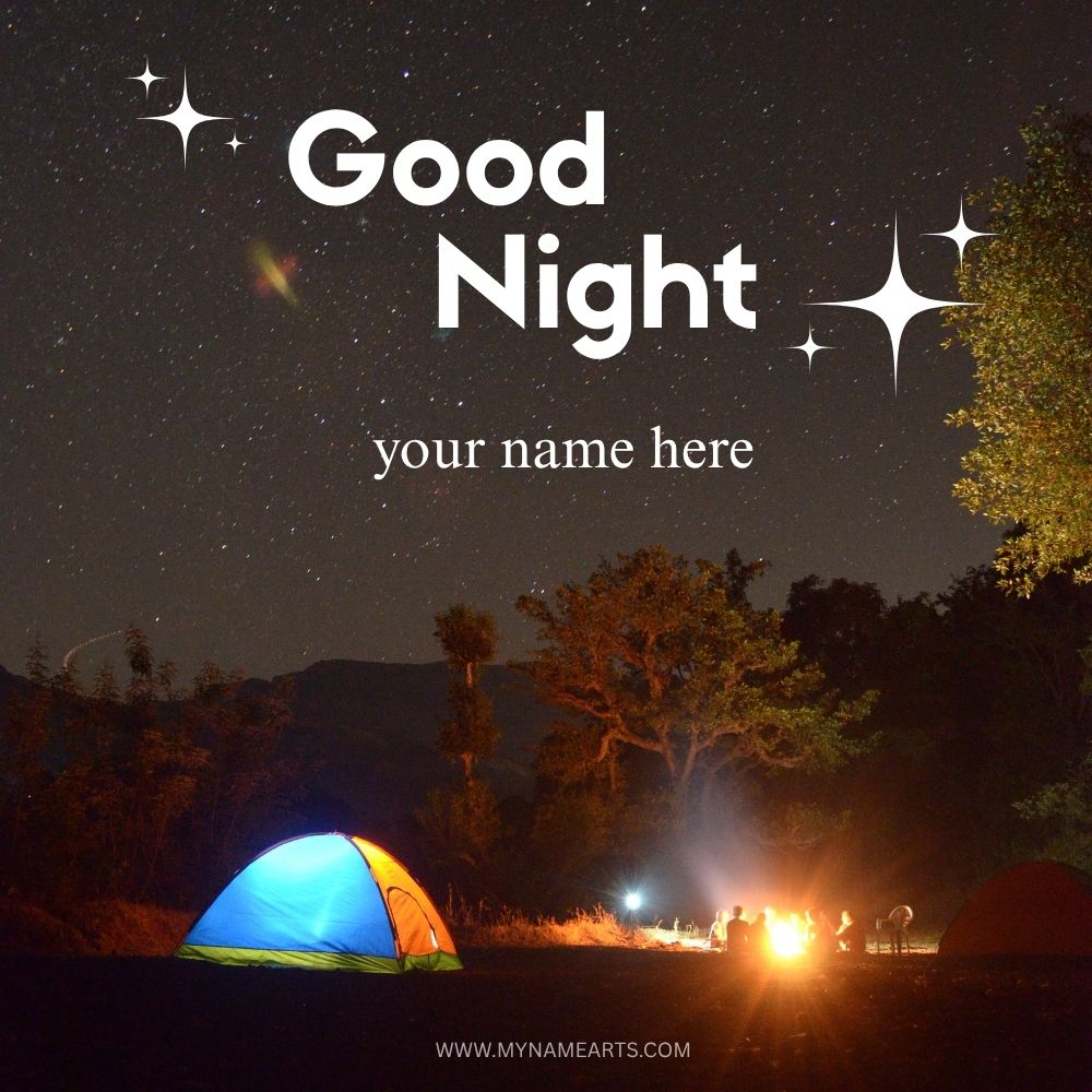 Good Night Card with Your Name Free Download Online