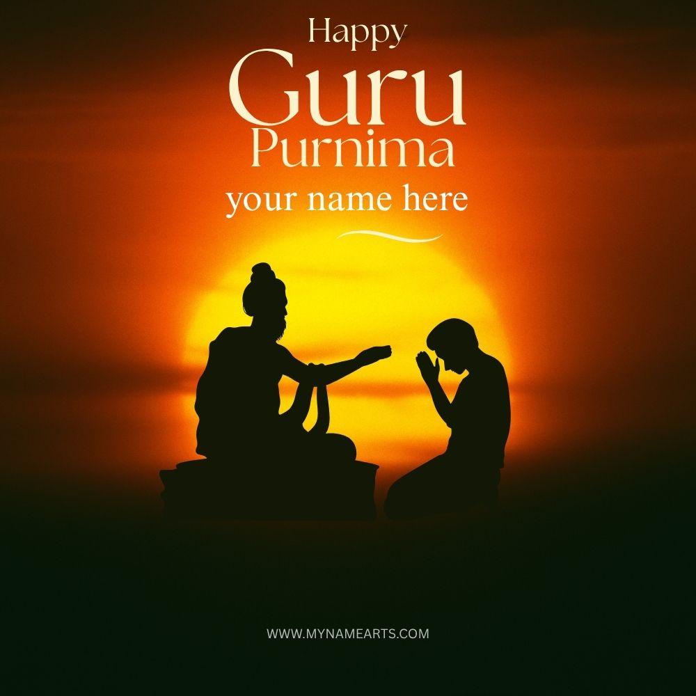 Guru Purnima Wishes Card with Name Free Download