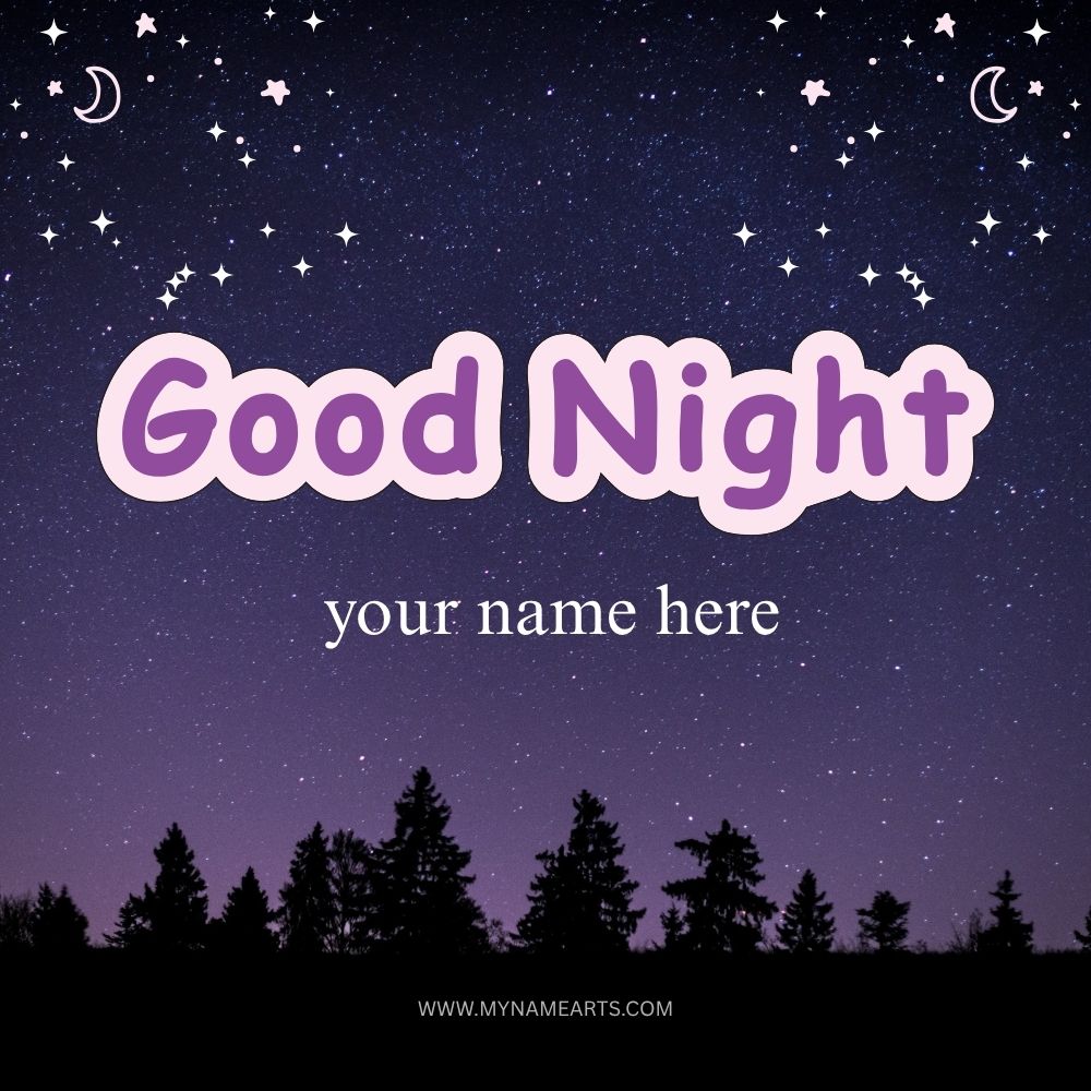 Good Night Card with Name Free Online Download