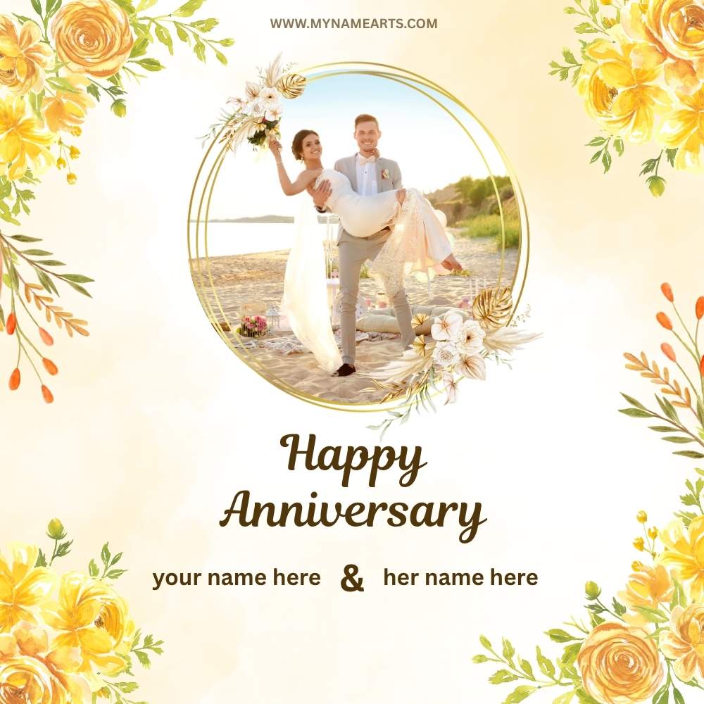 Happy Anniversary Card with Name Free Download