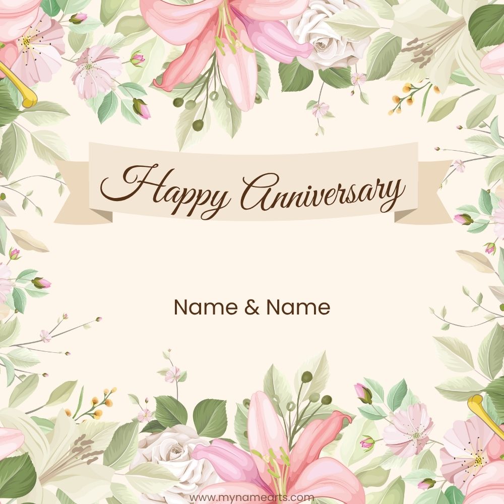 Happy Marriage Anniversary Card with Name Free