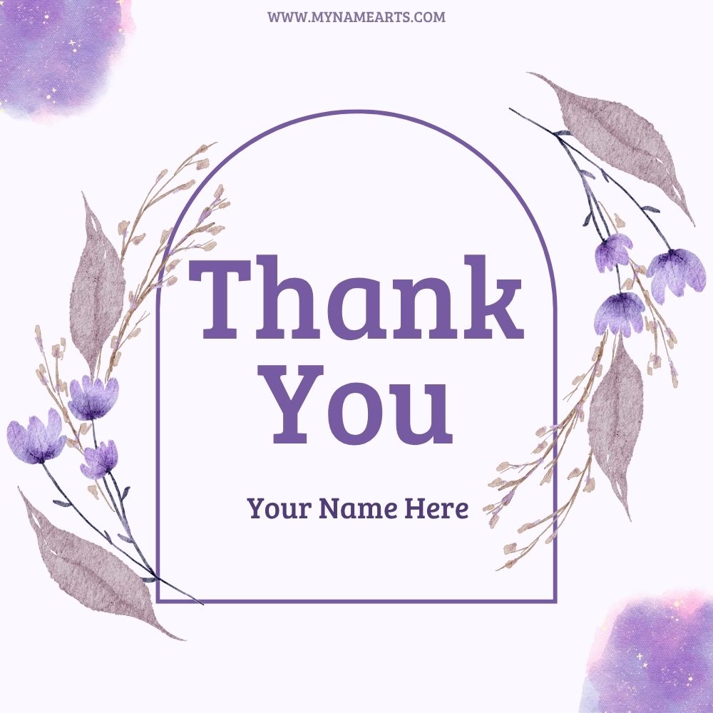 Thank You Card with Your Name Free Online Generator