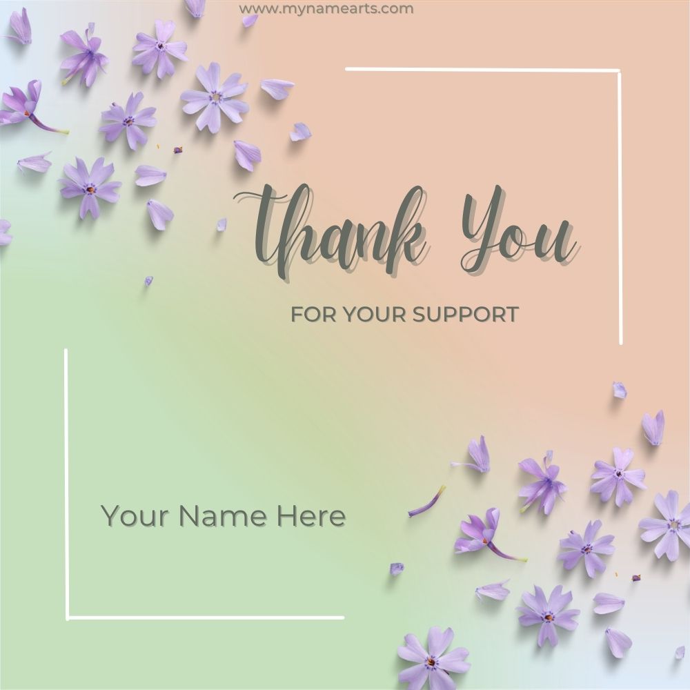 Thank You for Your Support Card with Name – Free Download