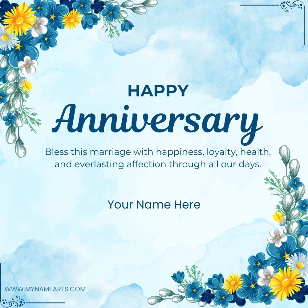 Happy Marriage Anniversary Card with Name Online