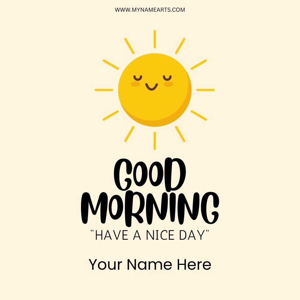 Good morning card with name – Free download online