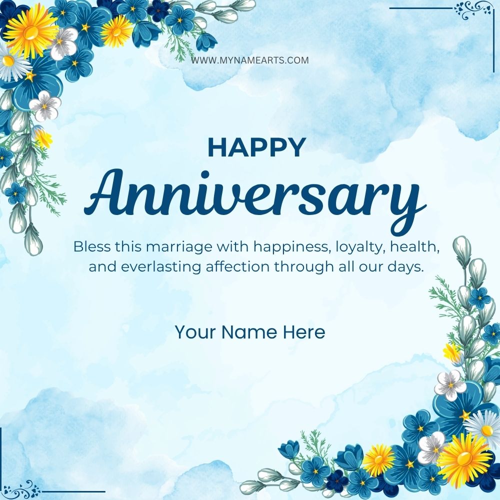 Happy Marriage Anniversary Card with Name Online