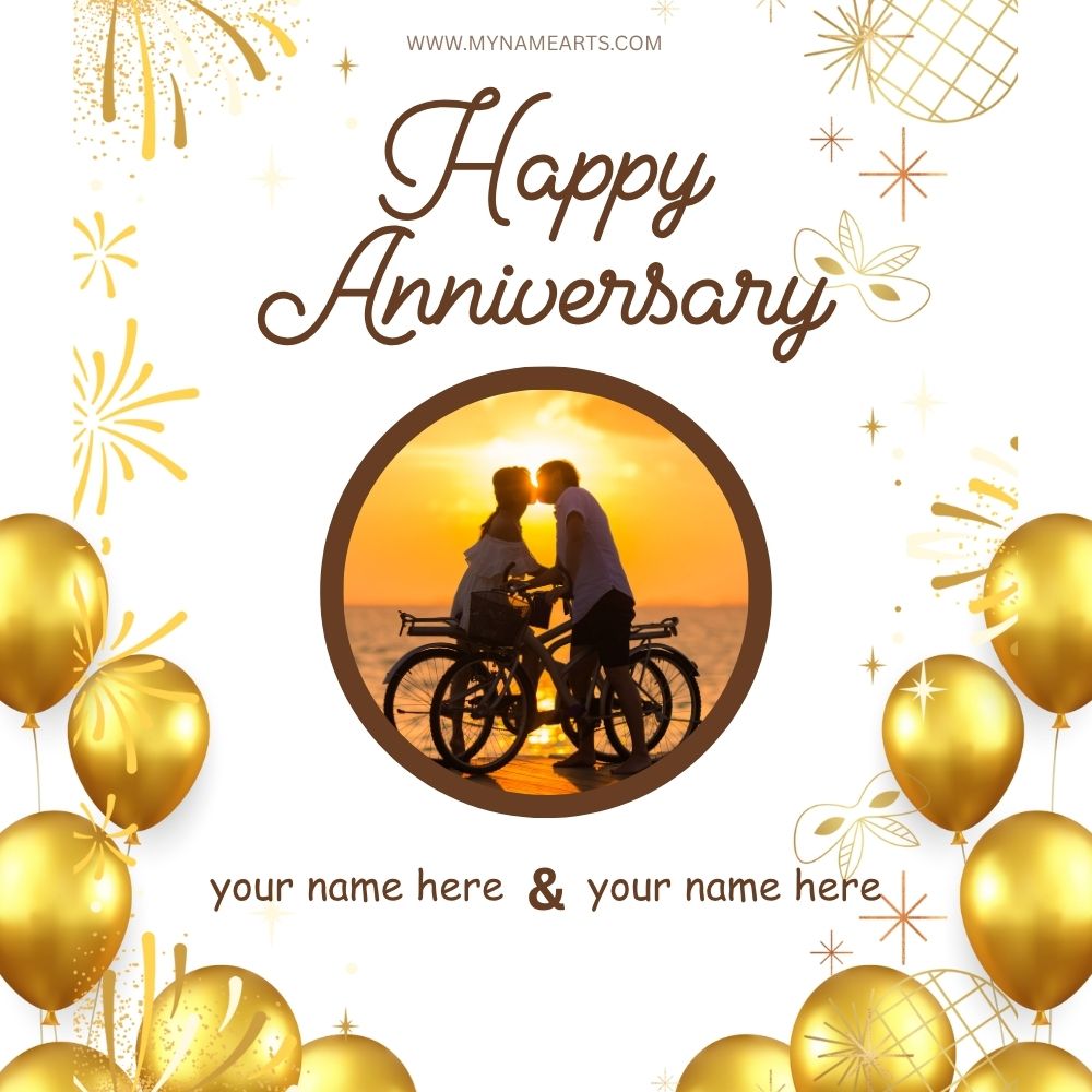 Happy Anniversary Card with Name Free Download