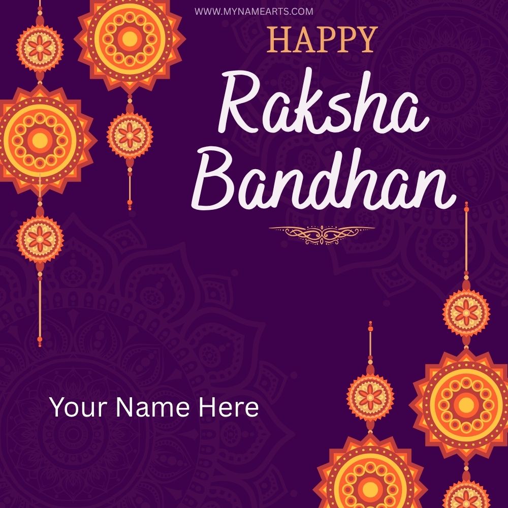 Happy Raksha Bandhan Card with Name – Free Download