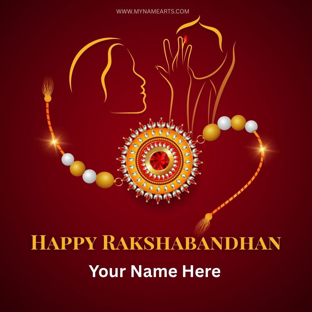 Happy Raksha Bandhan Card with Name – Free Download
