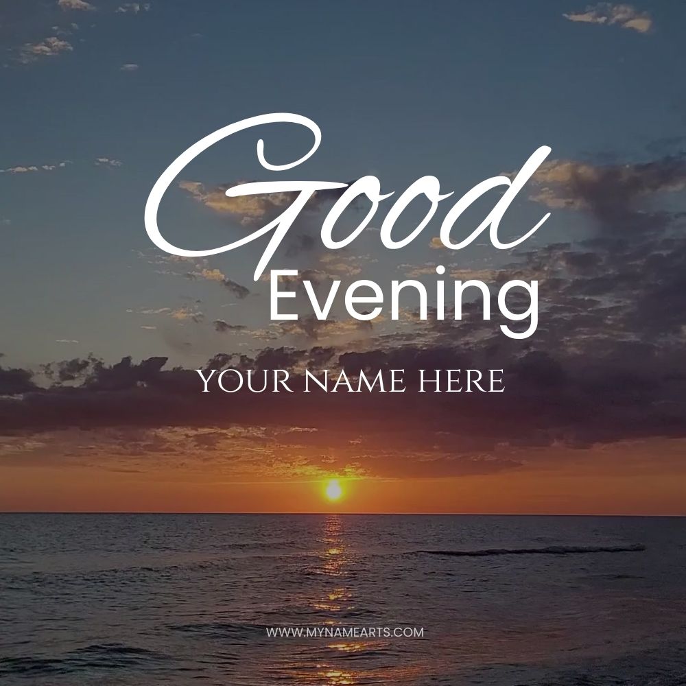 Good Evening Card with Your Name Free Download