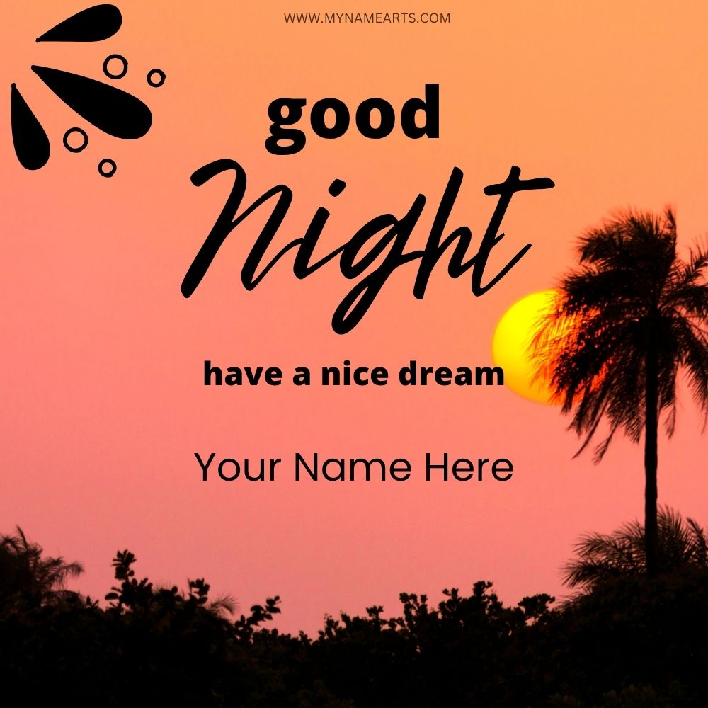 good night card with your name – free greeting download