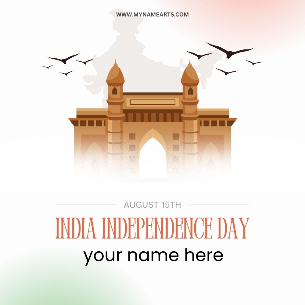 Independence Day Card – Custom Wishes with Name Online