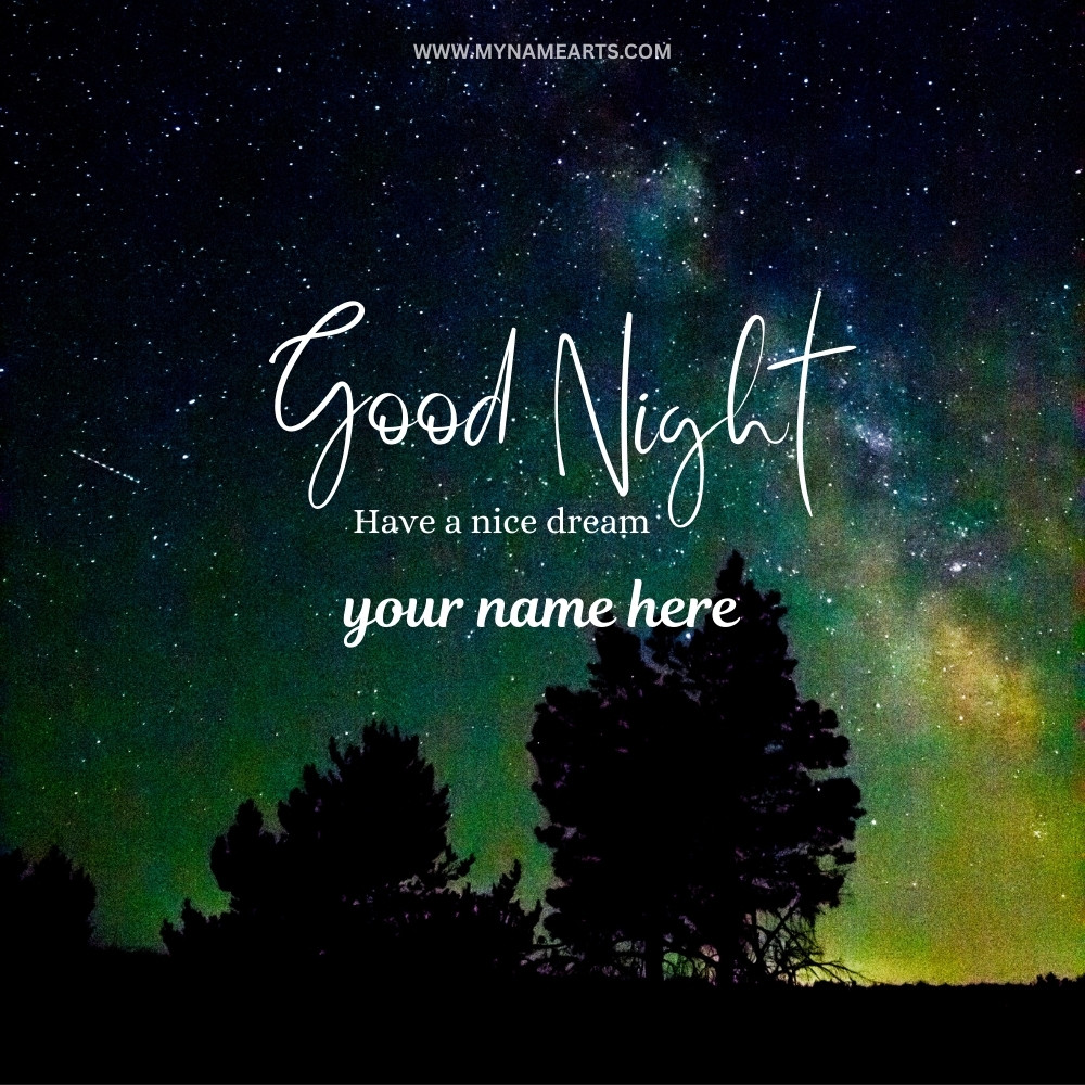 Good Night Card with Name – Personalized Wishes Online