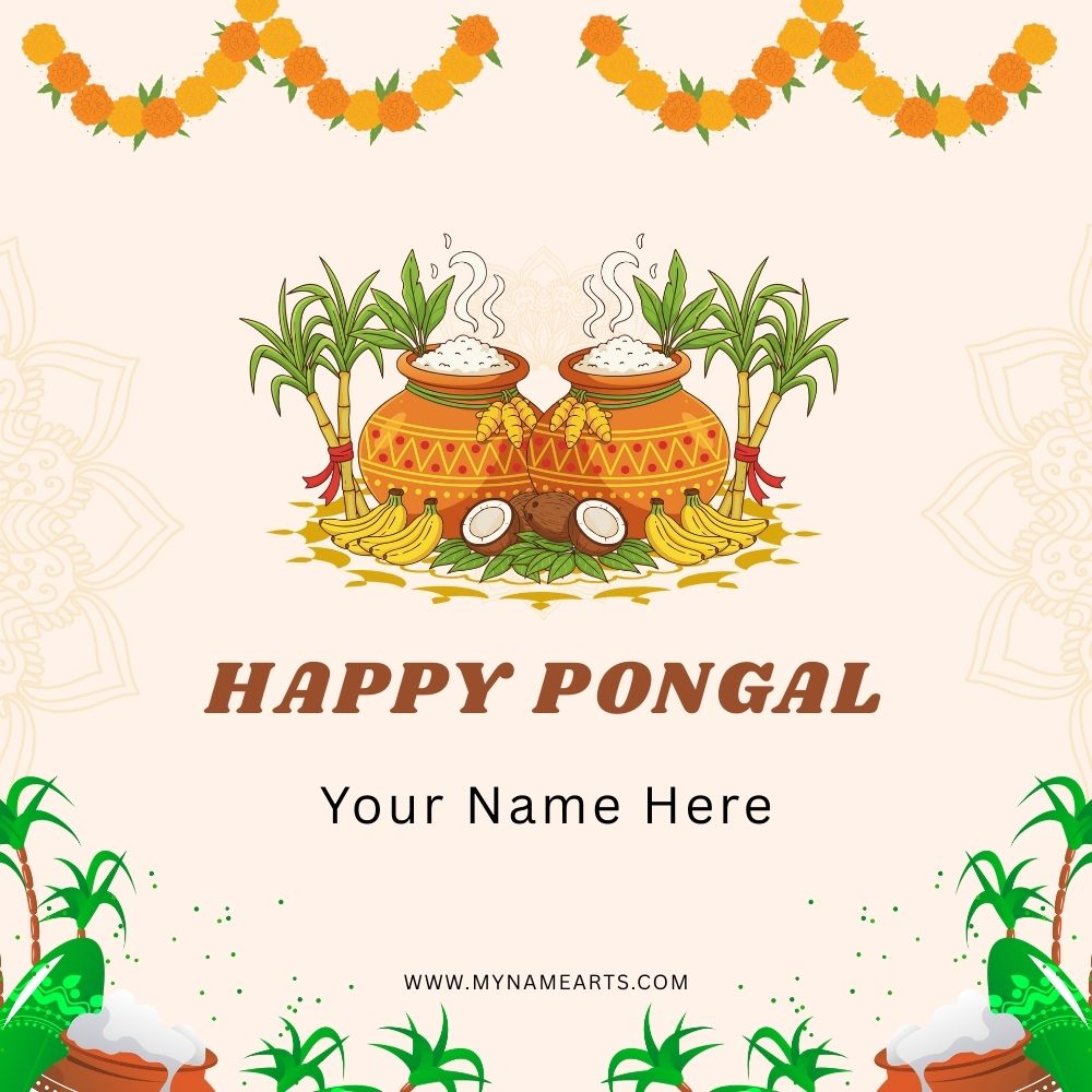 Happy Pongal Wish Card – Create Festive Greetings Online